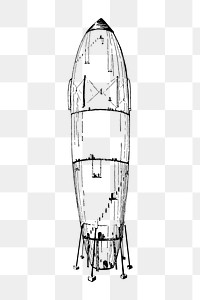 Vintage rocket png illustration, transparent background. Remixed by rawpixel.