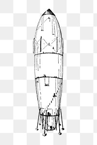 Vintage rocket png illustration, transparent background. Remixed by rawpixel.