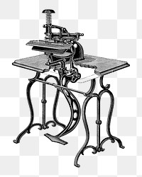 Vintage sewing machine png illustration, transparent background. Remixed by rawpixel.