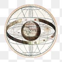 Vintage cellarius ptolemaic system png illustration, transparent background. Remixed by rawpixel.