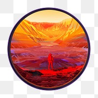 Astronaut stands on Mars png illustration, transparent background. Remixed by rawpixel.