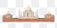 The Taj Mahal png architecture watercolor art, transparent background. Remixed by rawpixel.