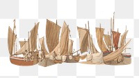 Vintage fishing vessel png illustration, transparent background. Remixed by rawpixel.