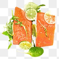 PNG salmon, collage element, transparent background