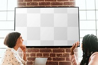 TV screen png mockup, transparent design