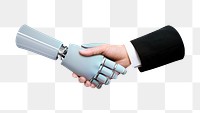 PNG Robot png handshake human, collage element, transparent background