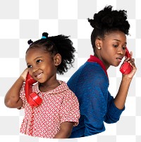 PNG girl calling sister, collage element, transparent background