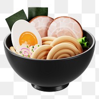 PNG 3D ramen noodle, element illustration, transparent background