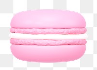 PNG 3D pink macaron, element illustration, transparent background