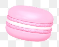 PNG 3D pink macaron, element illustration, transparent background