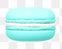 PNG 3D blue macaron, element illustration, transparent background