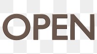 PNG Open typography word, transparent background