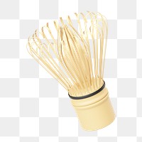 PNG 3D tea whisk, element illustration, transparent background