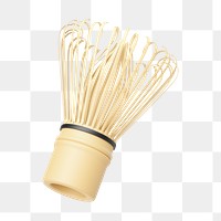 PNG 3D tea whisk, element illustration, transparent background