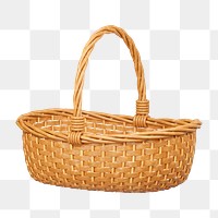 PNG 3D picnic basket, element illustration, transparent background