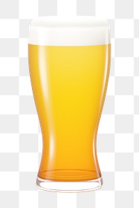 PNG 3D beer pint, element illustration, transparent background