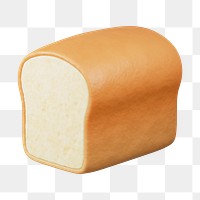 PNG 3D bread loaf, element illustration, transparent background