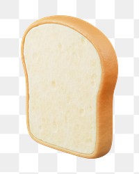 PNG 3D bread slice, element illustration, transparent background