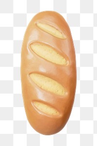 PNG 3D baguette bread, element illustration, transparent background