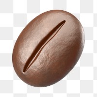 PNG 3D coffee bean, element illustration, transparent background