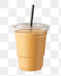 PNG 3D iced latte coffee, element illustration, transparent background