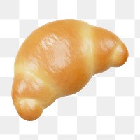 PNG 3D croissant, element illustration, transparent background