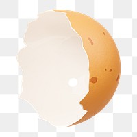 PNG 3D cracked egg shell, element illustration, transparent background