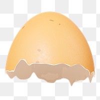 PNG 3D cracked egg shell, element illustration, transparent background