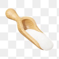 PNG 3D sugar wooden spoon, element illustration, transparent background