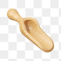 PNG 3D wooden spoon, element illustration, transparent background