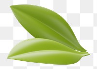 PNG 3D green tea leaf, element illustration, transparent background