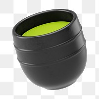 PNG 3D matcha tea bowl, element illustration, transparent background