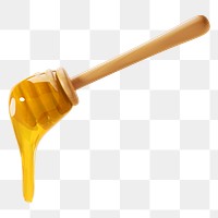PNG 3D honey wooden spoon, element illustration, transparent background