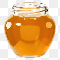 PNG 3D honey jar, element illustration, transparent background