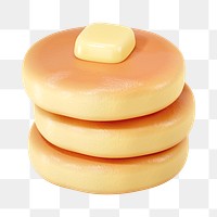 PNG 3D stacked pancakes, element illustration, transparent background