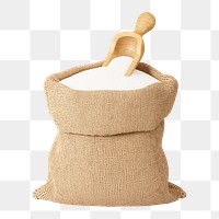 PNG 3D flour burlap sack, element illustration, transparent background