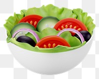 PNG 3D salad bowl, element illustration, transparent background