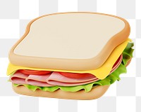 PNG 3D sandwich food, element illustration, transparent background