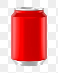 PNG 3D red soda can, element illustration, transparent background