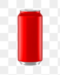 PNG 3D red soda can, element illustration, transparent background