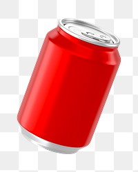 PNG 3D red soda can, element illustration, transparent background