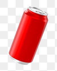 PNG 3D red soda can, element illustration, transparent background