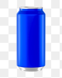 PNG 3D blue soda can, element illustration, transparent background