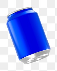 PNG 3D blue soda can, element illustration, transparent background