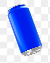 PNG 3D blue soda can, element illustration, transparent background