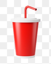 PNG 3D soda cup, element illustration, transparent background