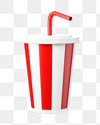 PNG 3D soda cup, element illustration, transparent background