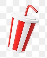 PNG 3D soda cup, element illustration, transparent background