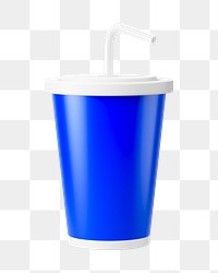 PNG 3D soda cup, element illustration, transparent background