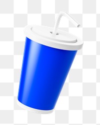 PNG 3D soda cup, element illustration, transparent background